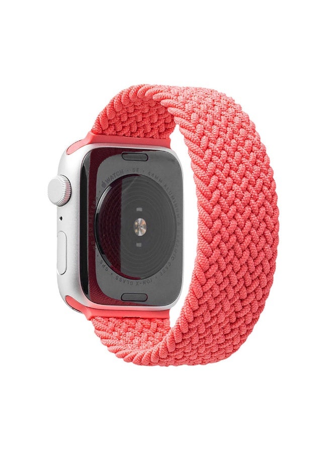 سوار بديل مضفر من السيليكون لساعة i watch سيريز 7/6/SE/5/4 مقاس42/44 مم وردي - Image 4